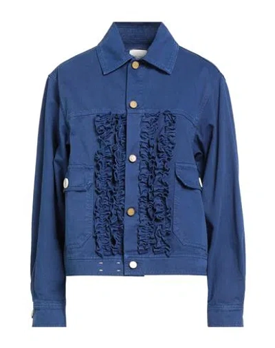 Alysi Woman Jacket Blue Size M Cotton