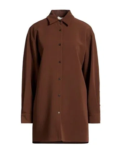 Alysi Woman Jacket Brown Size 4 Polyester, Viscose, Elastane