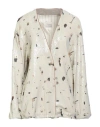 Alysi Woman Jacket Cream Size 4 Polyester, Linen In White