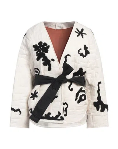 Alysi Woman Jacket Cream Size 8 Cotton In White