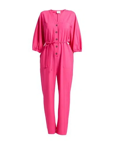 Alysi Woman Jumpsuit Fuchsia Size 4 Virgin Wool, Elastane In Pink