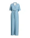 Alysi Crème Woman Jumpsuit Slate Blue Size 8 Modal, Polyester In Blue