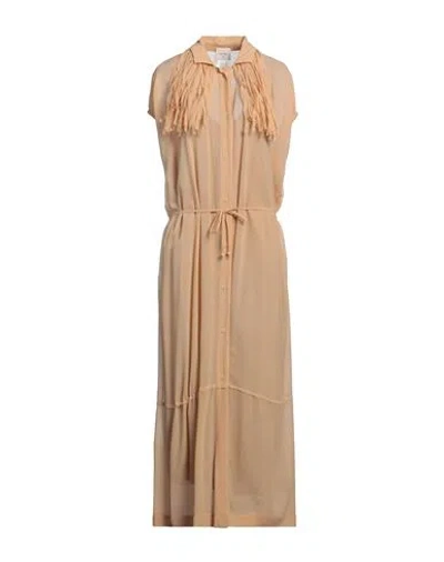 Alysi Woman Maxi Dress Apricot Size 4 Silk In Orange