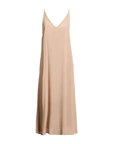 Alysi Woman Maxi Dress Beige Size 8 Viscose In Neutral