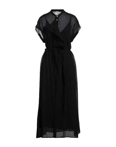 Alysi Woman Maxi Dress Black Size 6 Cotton
