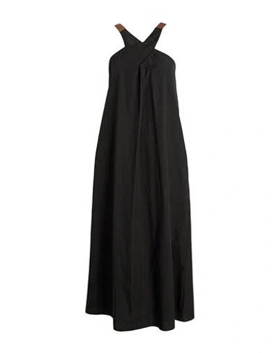 Alysi Woman Maxi Dress Black Size 8 Cotton