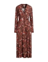 Alysi Woman Maxi Dress Cocoa Size 2 Viscose In Brown