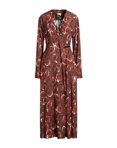 Alysi Woman Maxi Dress Cocoa Size 2 Viscose In Brown