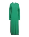 Alysi Woman Maxi Dress Green Size M Merino Wool, Cashmere In Green