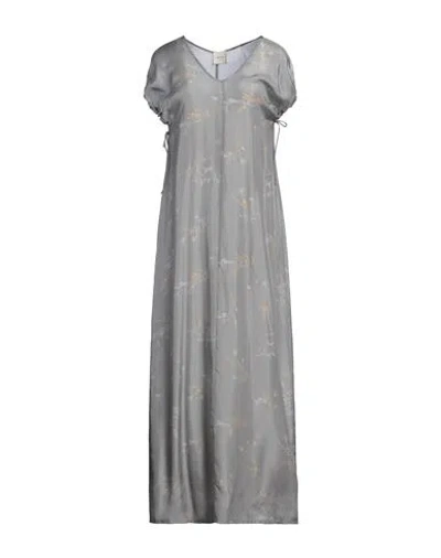 Alysi Woman Maxi Dress Grey Size 4 Silk
