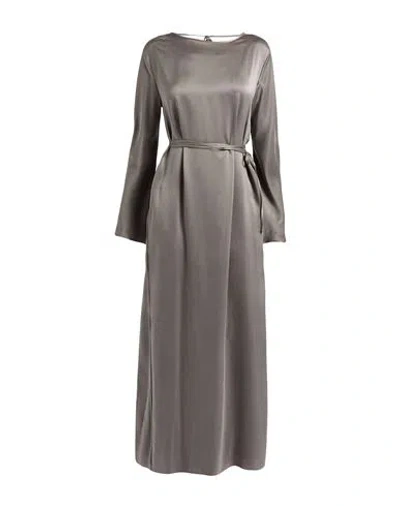 Alysi Woman Maxi Dress Grey Size 6 Silk In Gray