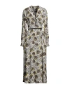 Alysi Woman Long Dress Off White Size 8 Viscose