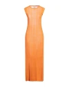 Alysi Woman Maxi Dress Orange Size S Cotton, Polyester In Orange