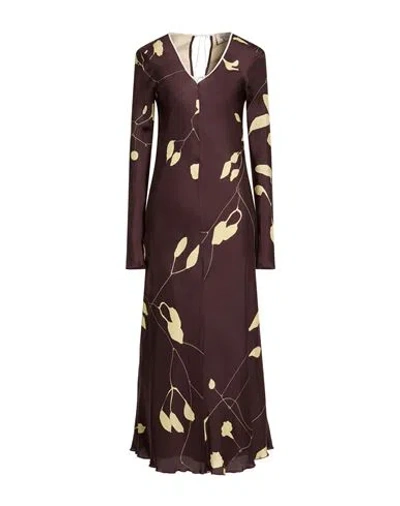 Alysi Woman Maxi Dress Plum Size 6 Viscose, Cotton In Purple