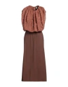 ALYSI ALYSI WOMAN MAXI DRESS RUST SIZE 4 COTTON, POLYAMIDE, ACRYLIC
