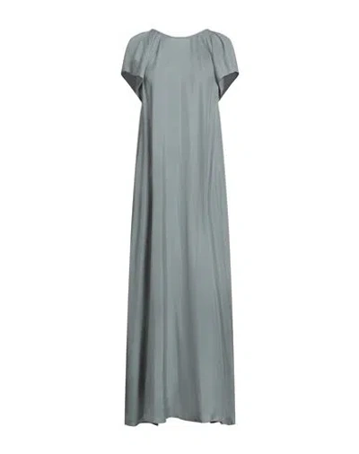 Alysi Woman Maxi Dress Sage Green Size 6 Silk In Silver