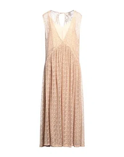 Alysi Woman Maxi Dress Sand Size 6 Cotton, Polyamide In Neutral