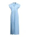 ALYSI ALYSI WOMAN MAXI DRESS SKY BLUE SIZE 4 POLYESTER, COTTON