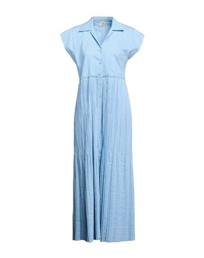 Alysi Woman Maxi Dress Sky Blue Size 4 Polyester, Cotton