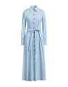 Alysi Woman Maxi Dress Sky Blue Size 6 Cotton