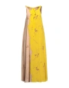 Alysi Woman Maxi Dress Yellow Size 4 Silk