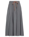 Alysi Woman Maxi Skirt Lead Size 4 Polyester, Cotton In Grey