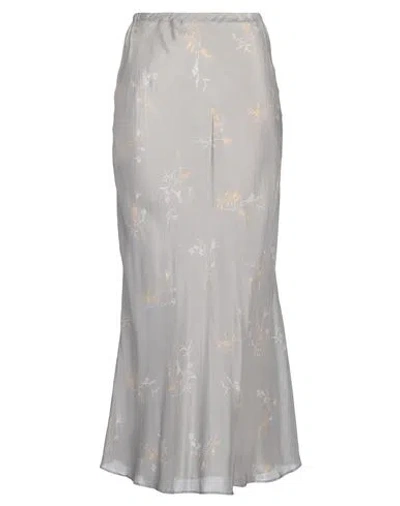 Alysi Woman Maxi Skirt Light Grey Size 10 Viscose
