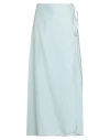 Alysi Woman Maxi Skirt Sky Blue Size 6 Silk In Blue