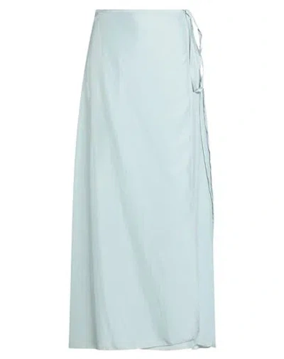 Alysi Woman Maxi Skirt Sky Blue Size 6 Silk