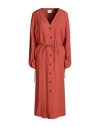 Alysi Woman Midi Dress Salmon Pink Size 8 Viscose, Wool In Pink
