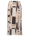Alysi Woman Midi Skirt Beige Size 4 Modal, Wool In Beige