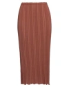 Alysi Woman Midi Skirt Brown Size Xl Cotton, Polyamide In Brown
