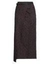 Alysi Woman Midi Skirt Chocolate Brown Size 2 Cotton