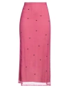Alysi Woman Midi Skirt Fuchsia Size 4 Silk In Pink