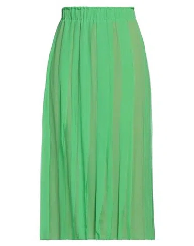 Alysi Woman Midi Skirt Green Size 2 Silk