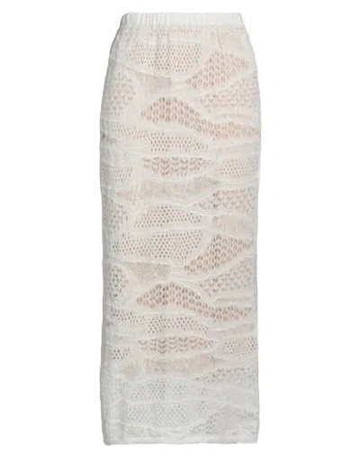 Alysi Woman Midi Skirt Ivory Size Xs Mohair Wool, Polyamide, Virgin Wool In White
