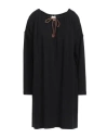 Alysi Woman Mini Dress Black Size 8 Viscose, Virgin Wool, Polyamide In Black