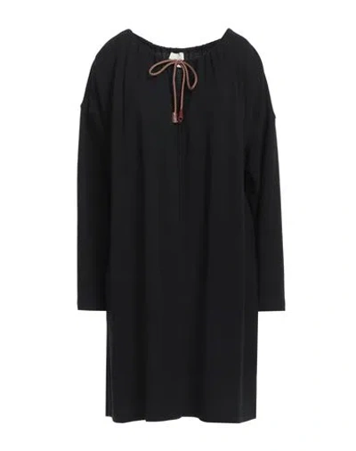 Alysi Woman Mini Dress Black Size 8 Viscose, Virgin Wool, Polyamide