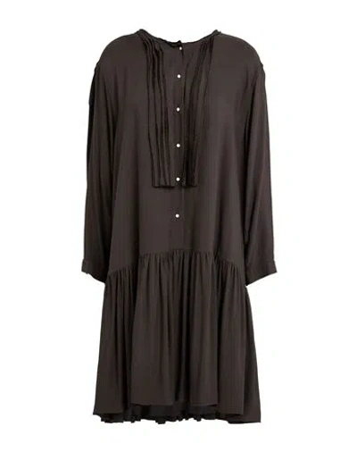 Alysi Woman Mini Dress Dark Green Size 6 Viscose
