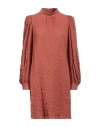 Alysi Woman Mini Dress Rust Size 4 Cotton, Elastane In Red