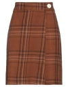 Alysi Woman Mini Skirt Brown Size 6 Virgin Wool In Brown