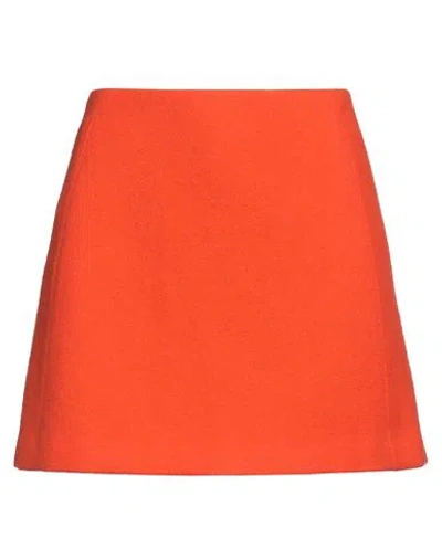 Alysi Woman Mini Skirt Orange Size 4 Virgin Wool