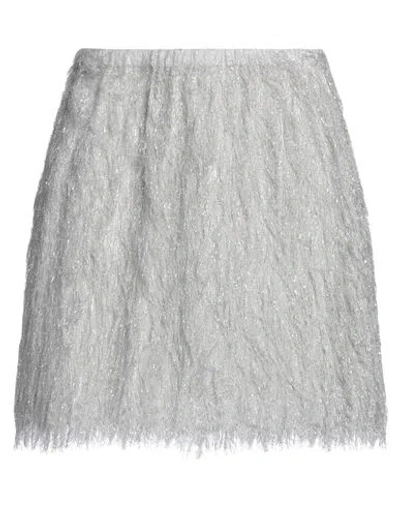Alysi Woman Mini Skirt Silver Size 4 Viscose, Elastane, Polyamide