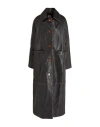 Alysi Woman Overcoat & Trench Coat Black Size 6 Leather