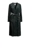 Alysi Woman Overcoat & Trench Coat Emerald Green Size 6 Viscose, Cotton, Hemp