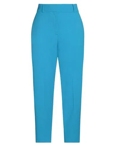 Alysi Woman Pants Azure Size 2 Virgin Wool, Elastane In Blue