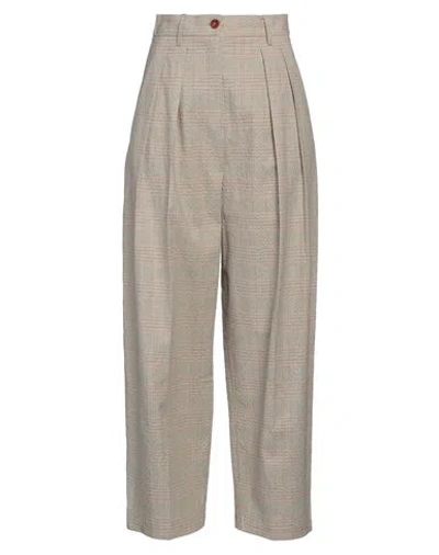 Alysi Woman Pants Beige Size 2 Cotton, Polyamide, Elastane In Beige