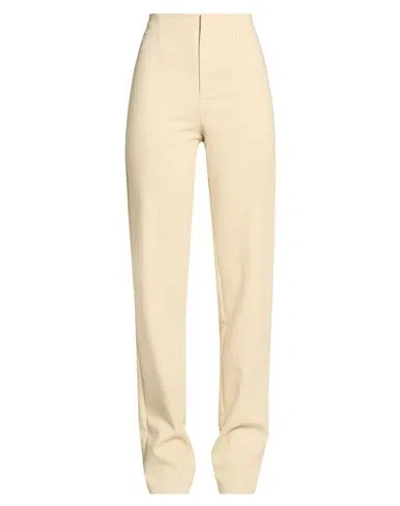 Alysi Woman Pants Beige Size 2 Polyester, Viscose, Elastane In White