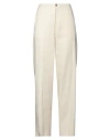 Alysi Woman Pants Beige Size 8 Linen, Viscose, Elastane In Beige