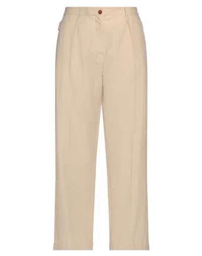 Alysi Woman Pants Beige Size 8 Polyester, Cotton